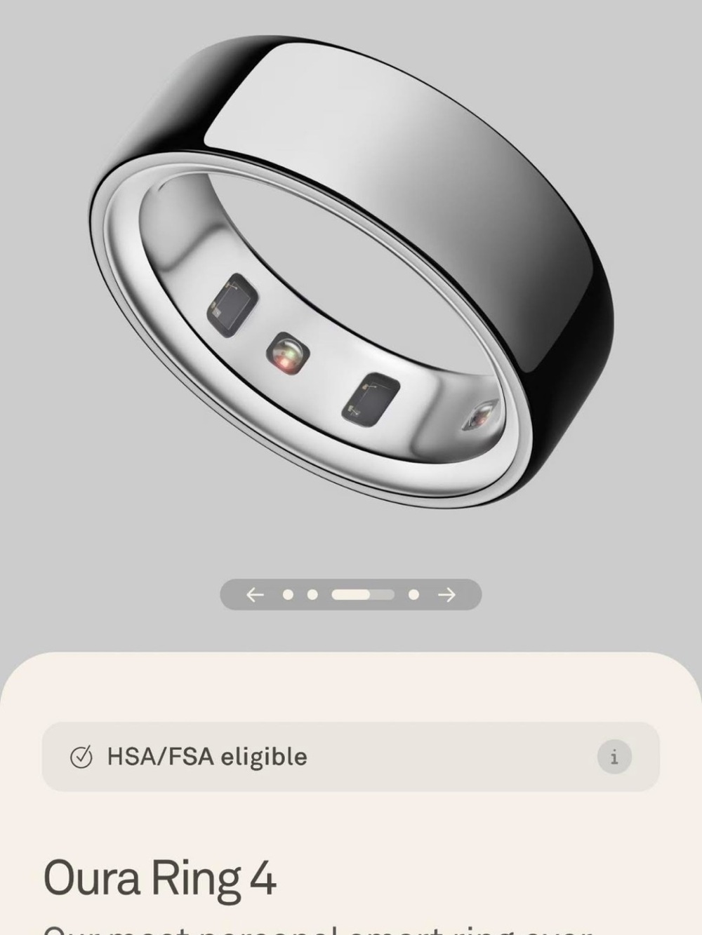 Oura Ring (Oura) — Polished Silver Smart Health Ring